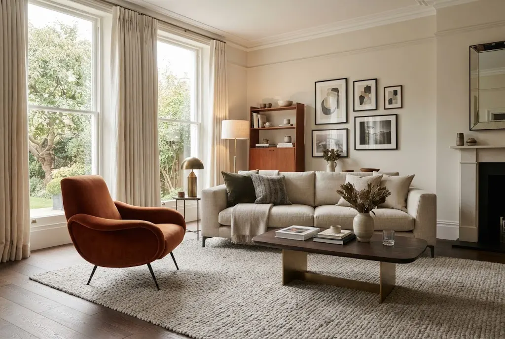 Accent chairs in a stylish modern UK living room