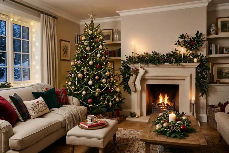 Christmas decorating ideas for a stylish UK living room